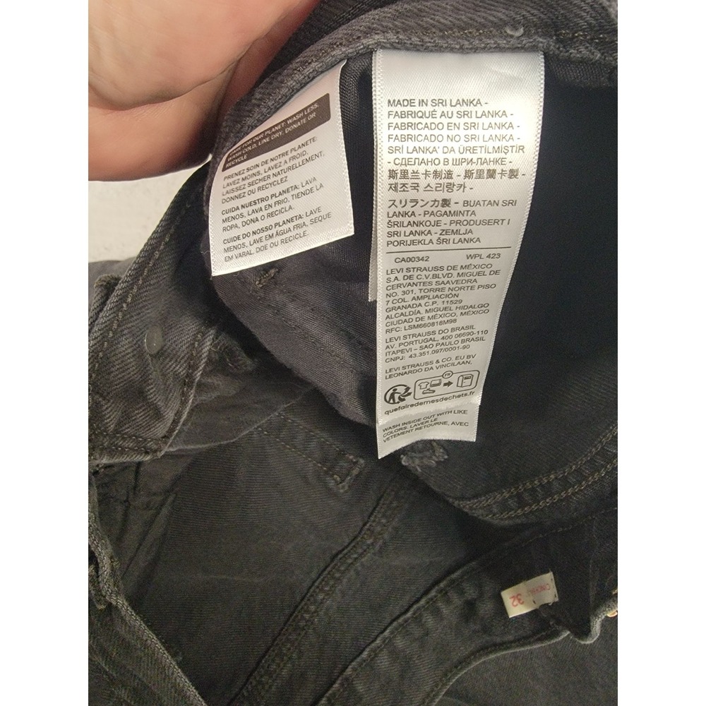 Levi's Cinch Baggy Jeans W32 L31 Washed Black Wide Leg 100% Cotton Denim - Picture 11 of 13